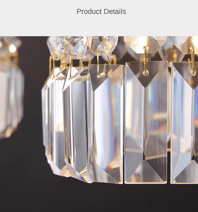 Nordic Chandelier Room Decor Led Pendant Light Modern Dining Room K9 Crystal Hanging Lamps For Ceiling Luxury Lustre Fixture