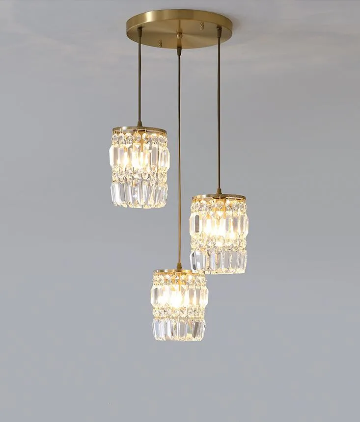 Nordic Chandelier Room Decor Led Pendant Light Modern Dining Room K9 Crystal Hanging Lamps For Ceiling Luxury Lustre Fixture