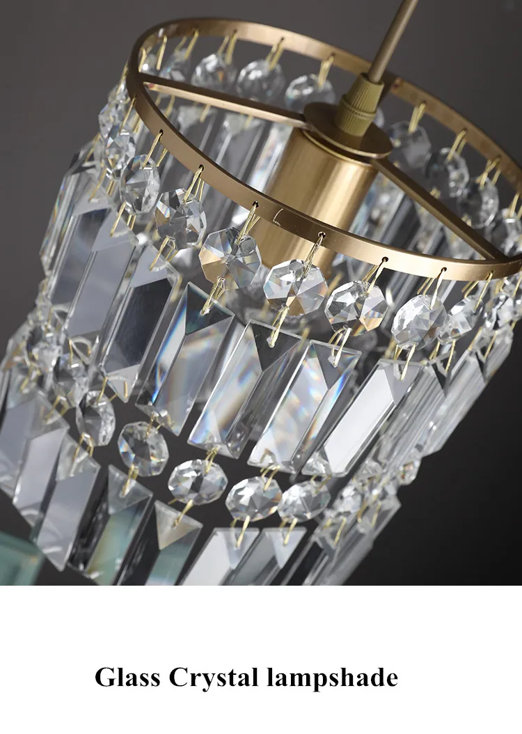 Nordic Chandelier Room Decor Led Pendant Light Modern Dining Room K9 Crystal Hanging Lamps For Ceiling Luxury Lustre Fixture
