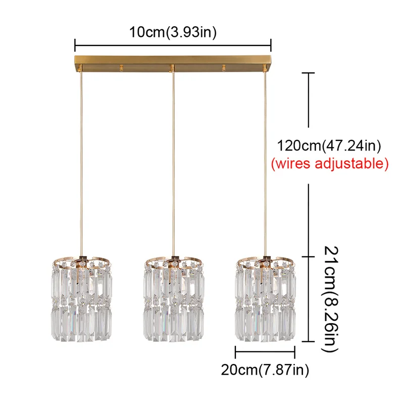 Nordic Chandelier Room Decor Led Pendant Light Modern Dining Room K9 Crystal Hanging Lamps For Ceiling Luxury Lustre Fixture