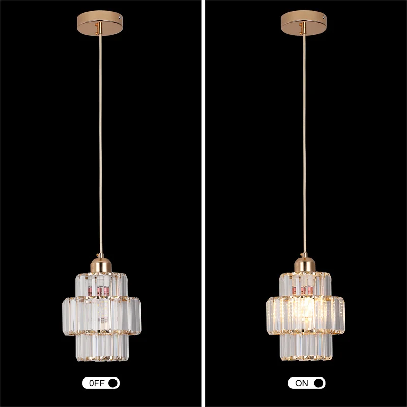 Nordic Chandelier Room Decor Led Pendant Light Modern Dining Room K9 Crystal Hanging Lamps For Ceiling Luxury Lustre Fixture
