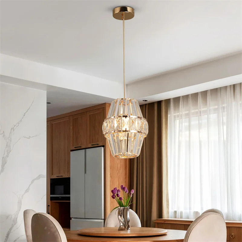 Nordic Chandelier Room Decor Led Pendant Light Modern Dining Room K9 Crystal Hanging Lamps For Ceiling Luxury Lustre Fixture