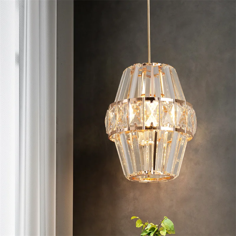 Nordic Chandelier Room Decor Led Pendant Light Modern Dining Room K9 Crystal Hanging Lamps For Ceiling Luxury Lustre Fixture