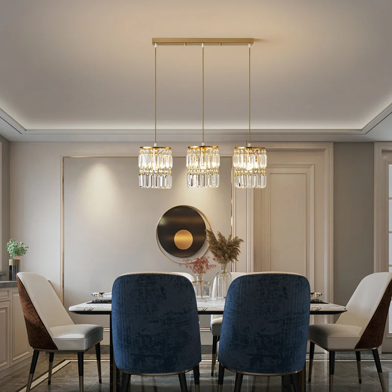 Nordic Chandelier Room Decor Led Pendant Light Modern Dining Room K9 Crystal Hanging Lamps For Ceiling Luxury Lustre Fixture