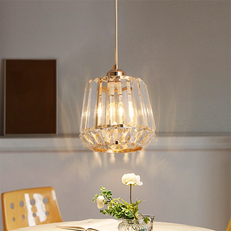 Nordic Chandelier Room Decor Led Pendant Light Modern Dining Room K9 Crystal Hanging Lamps For Ceiling Luxury Lustre Fixture