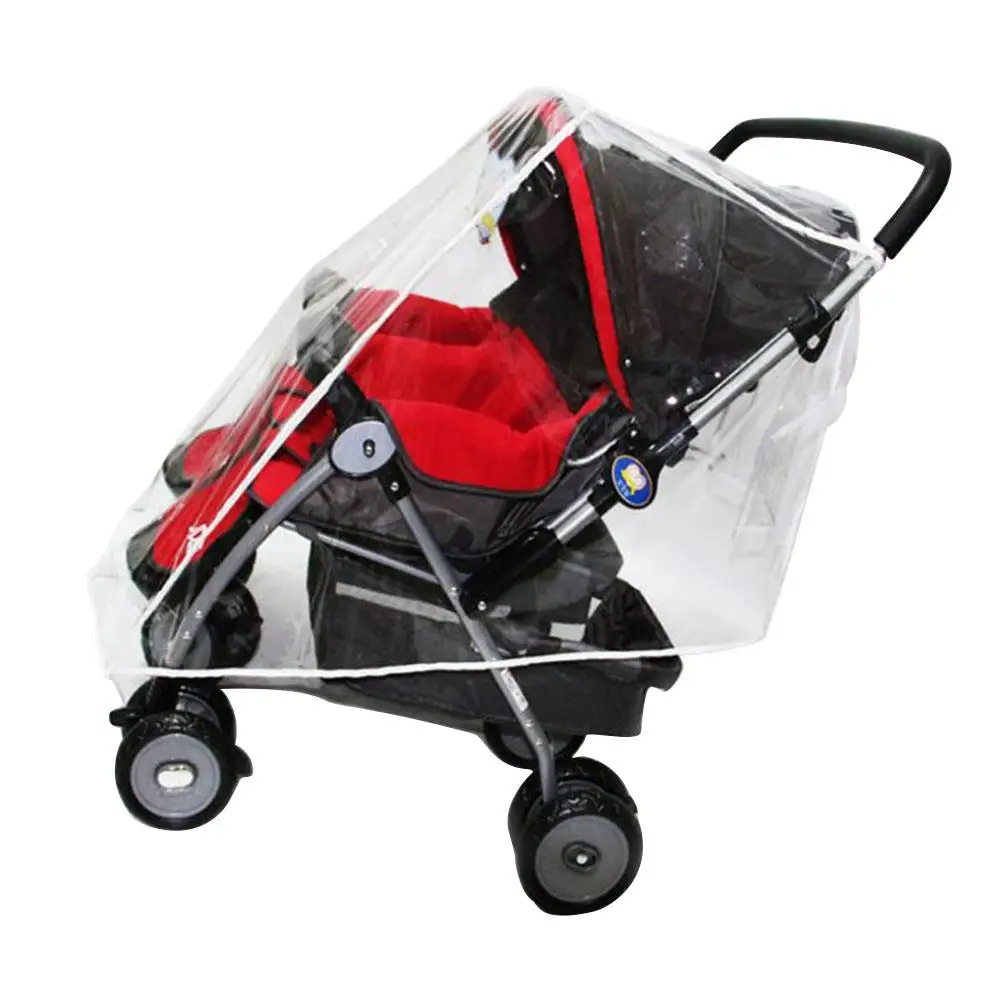 Weather Shield for Double Stroller Side by Side Baby Stroller Rain Cover Waterproof PVC Shield Outdoor Activities Accessories