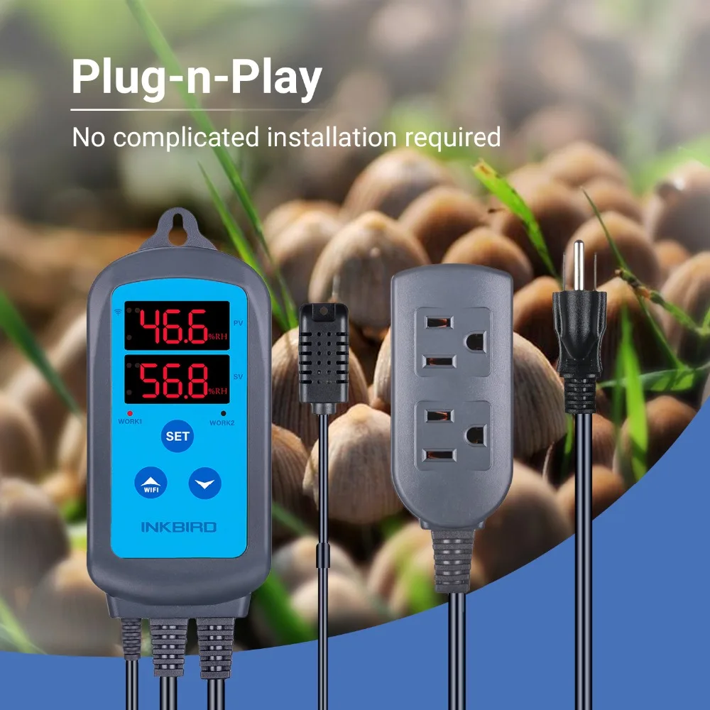 ITC-308 WIFI Dual Function Automatic Temperature Controller+ IHC-200 WIFI Humidity Controller for Home Brewing Aquarium