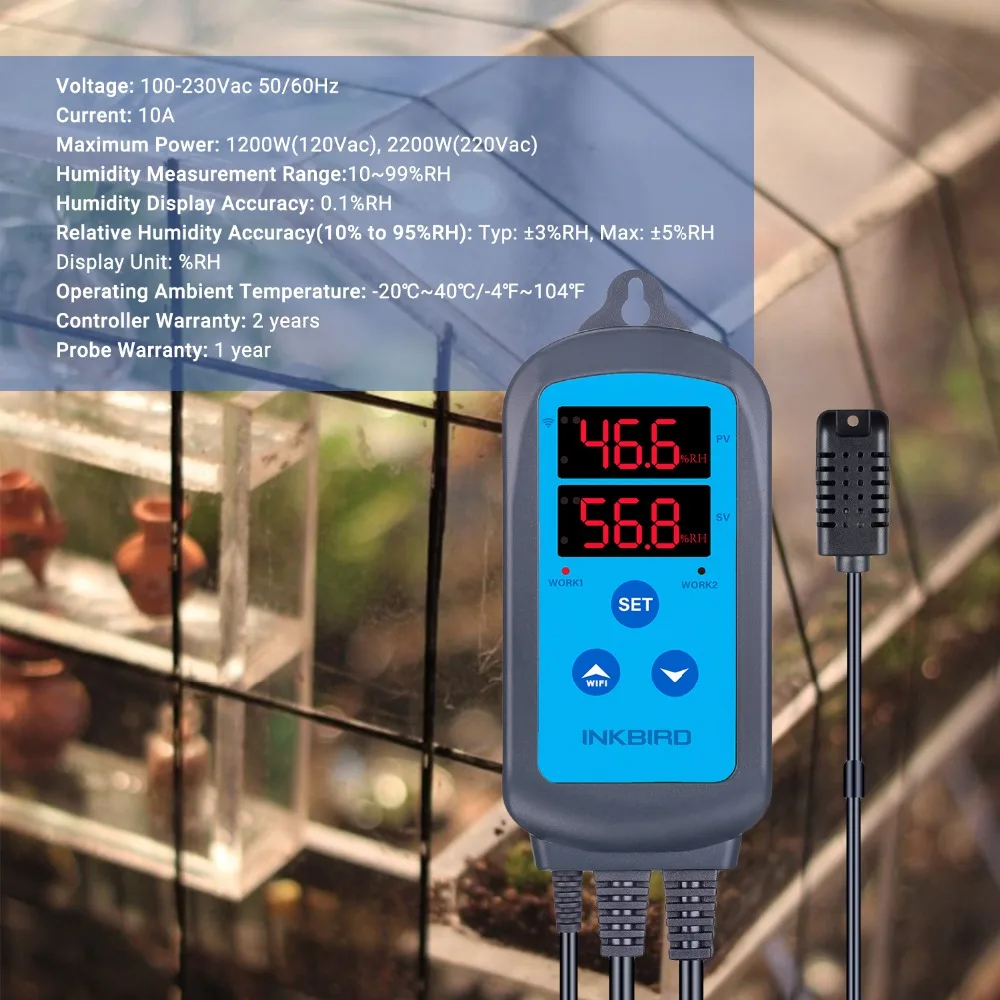 ITC-308 WIFI Dual Function Automatic Temperature Controller+ IHC-200 WIFI Humidity Controller for Home Brewing Aquarium