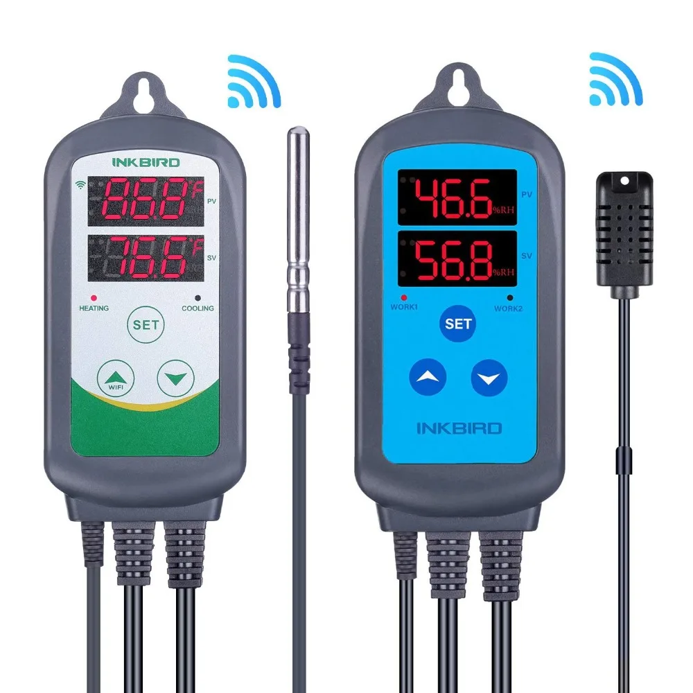 ITC-308 WIFI Dual Function Automatic Temperature Controller+ IHC-200 WIFI Humidity Controller for Home Brewing Aquarium