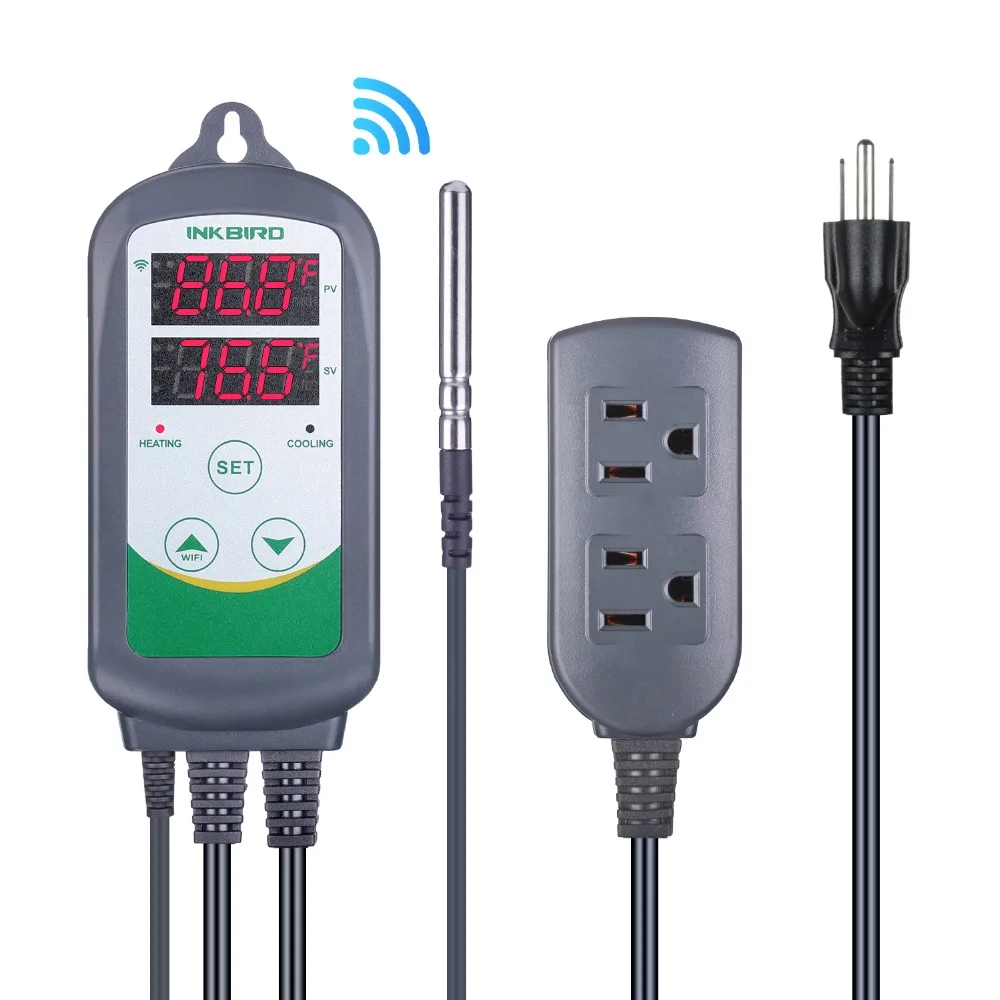 ITC-308 WIFI Dual Function Automatic Temperature Controller+ IHC-200 WIFI Humidity Controller for Home Brewing Aquarium