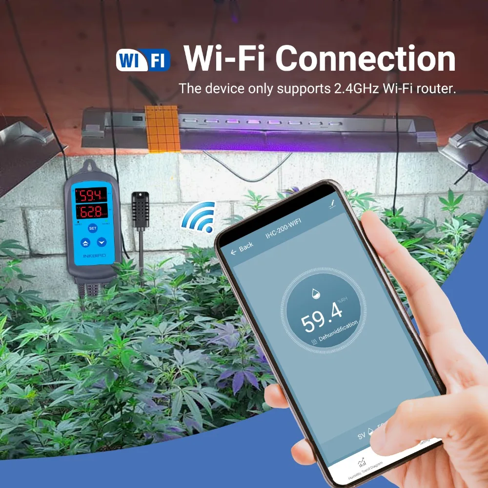 ITC-308 WIFI Dual Function Automatic Temperature Controller+ IHC-200 WIFI Humidity Controller for Home Brewing Aquarium