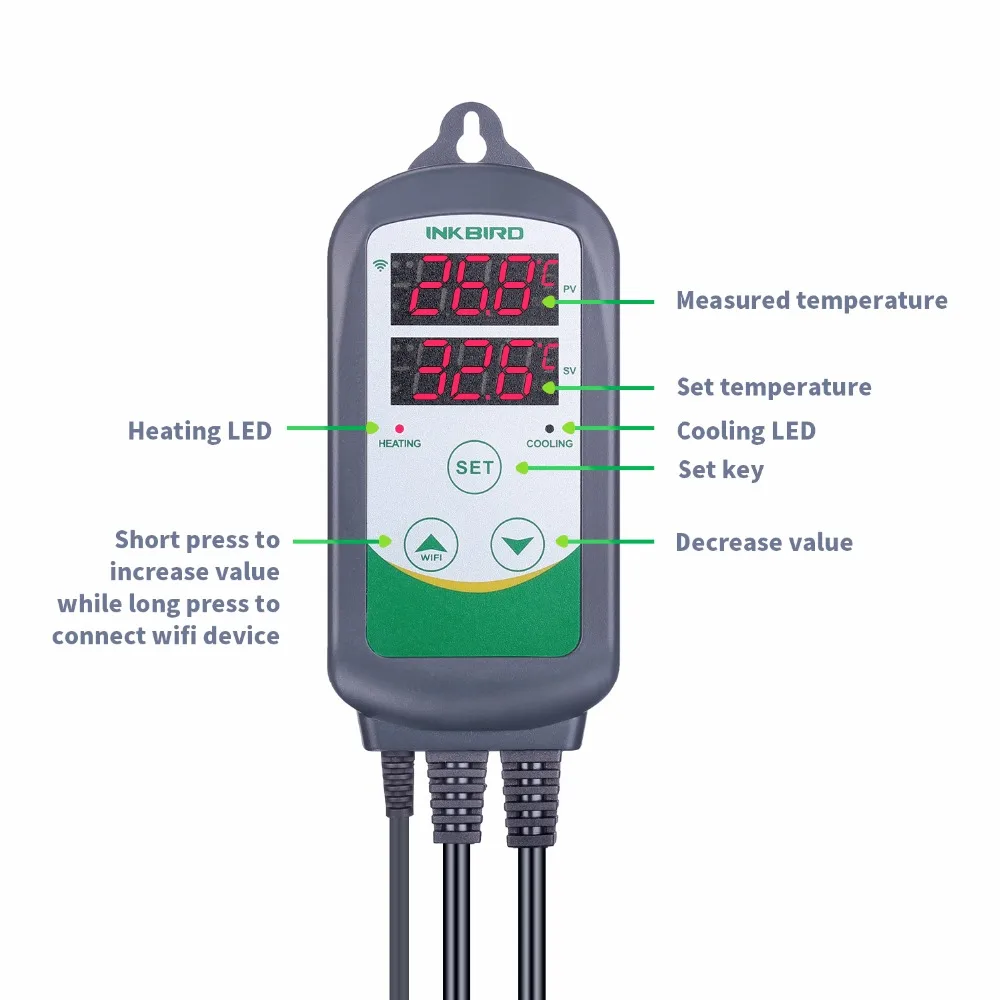 ITC-308 WIFI Dual Function Automatic Temperature Controller+ IHC-200 WIFI Humidity Controller for Home Brewing Aquarium