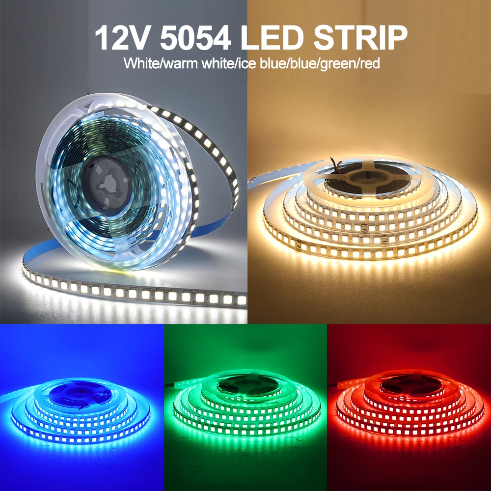 Super Bright LED Strip Light 12V 5M SMD 5054 Waterproof 120Leds/m Flexible LED Pixel Ribbon Tape for Home Decoration 9 Colors