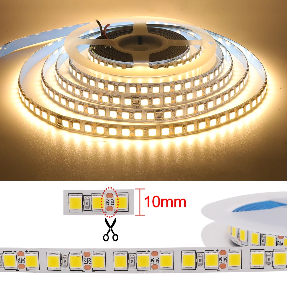 Super Bright LED Strip Light 12V 5M SMD 5054 Waterproof 120Leds/m Flexible LED Pixel Ribbon Tape for Home Decoration 9 Colors