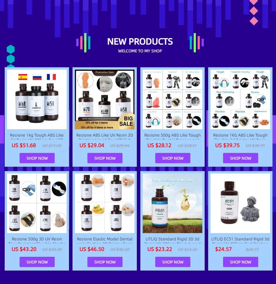 Resione D01 Resin 3d Printer Dental Resin Casting For Elegoo Anycubic Resin 3d Printer LCD DLP SLA 3d Liquid Photopolymer Resin