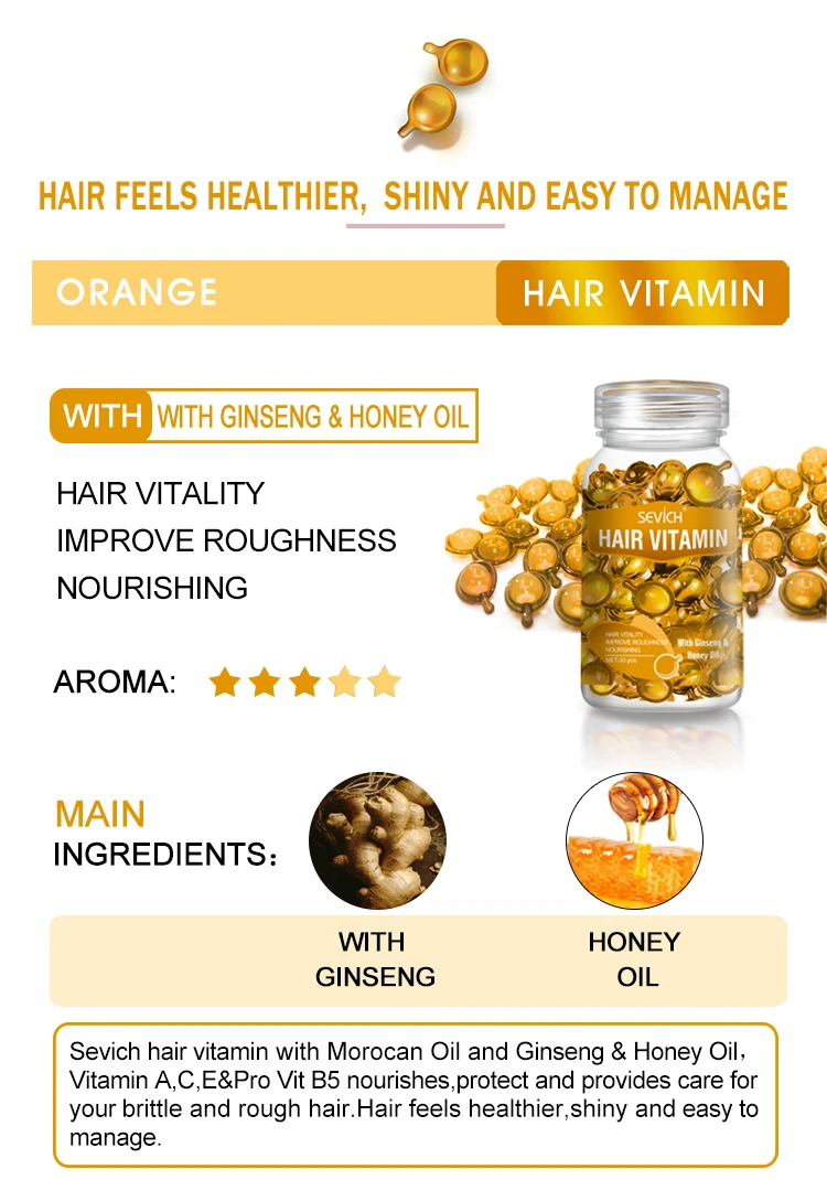 Sevich 3PCS/SET Keratin Complex Oil Hair Vitamin Capsule Set Moroccan Hair Care Oil Smooth Repair Damaged Hair Treatment Serum