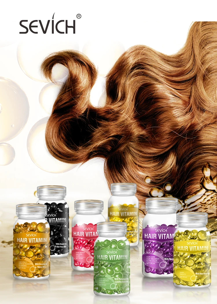 Sevich 3PCS/SET Keratin Complex Oil Hair Vitamin Capsule Set Moroccan Hair Care Oil Smooth Repair Damaged Hair Treatment Serum