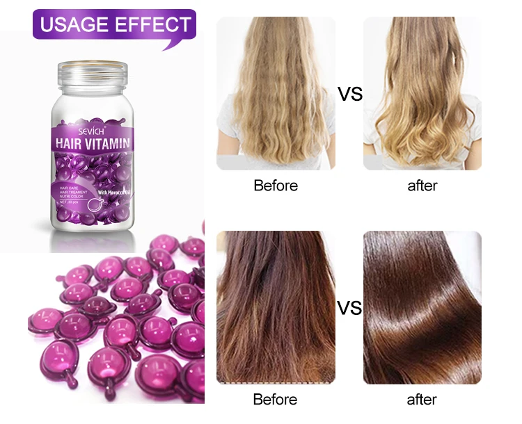 Sevich 3PCS/SET Keratin Complex Oil Hair Vitamin Capsule Set Moroccan Hair Care Oil Smooth Repair Damaged Hair Treatment Serum