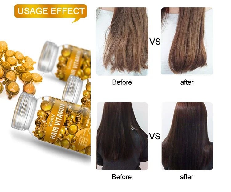 Sevich 3PCS/SET Keratin Complex Oil Hair Vitamin Capsule Set Moroccan Hair Care Oil Smooth Repair Damaged Hair Treatment Serum