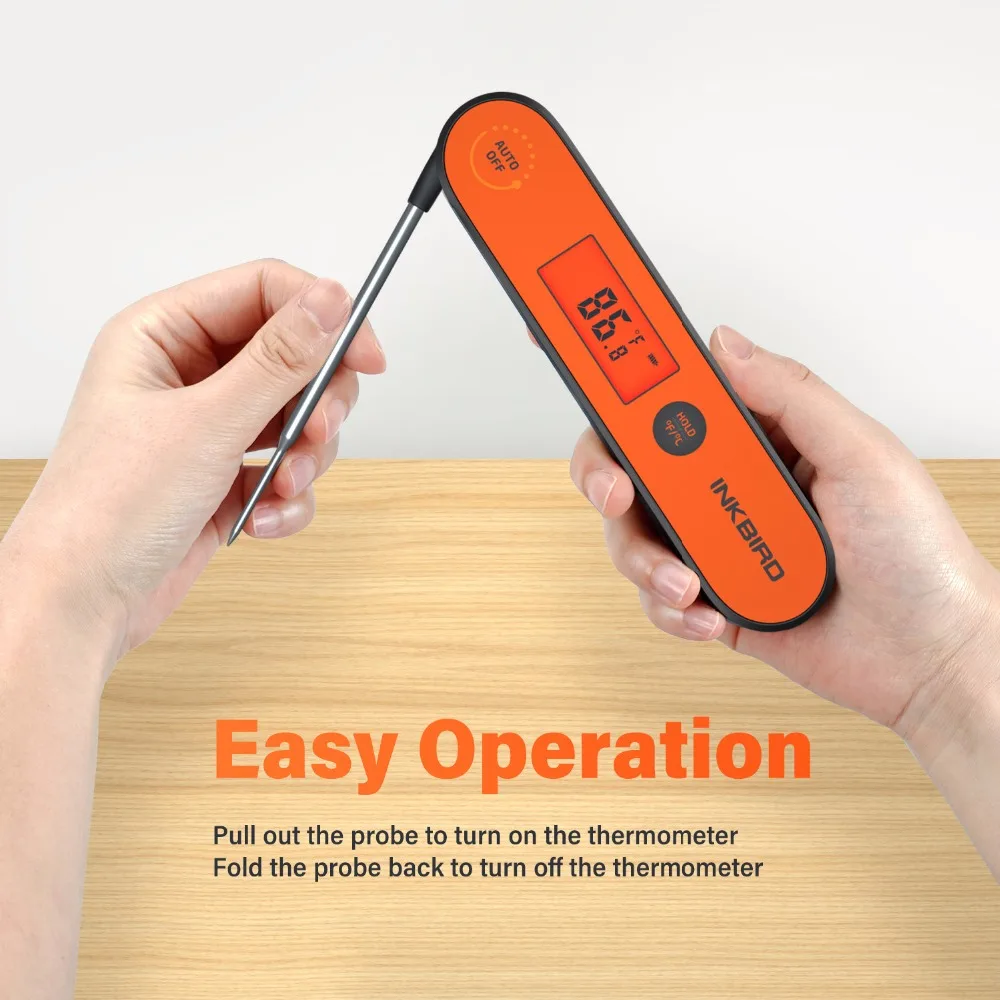 Combo Sales! Digital BBQ Thermometer IHT-1P Kitchen Utensil Tools Waterproof Rechargeable Thermometer with Backlight&Calibration