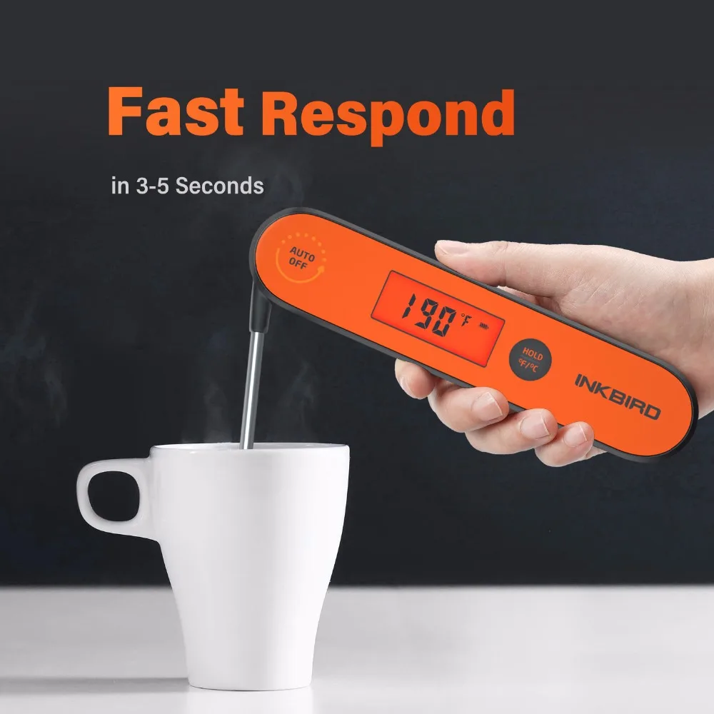 Combo Sales! Digital BBQ Thermometer IHT-1P Kitchen Utensil Tools Waterproof Rechargeable Thermometer with Backlight&Calibration