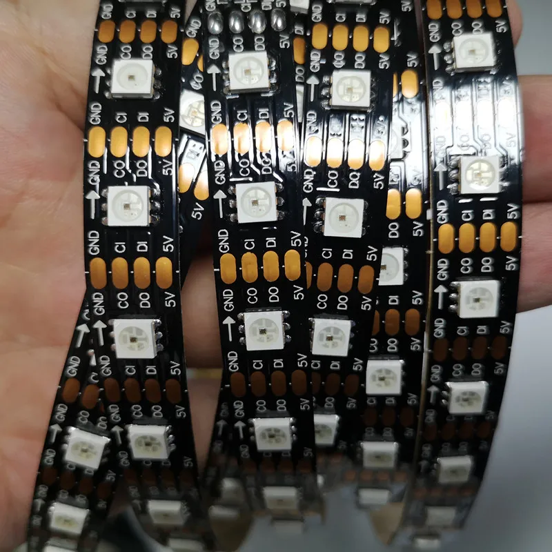 APA102 Strip, 1m/3m/5m 30/60/72/96/144 LEDs/Pixels/m Smart LED Pixel Strip, DATA and CLOCK Separately DC5V IP30/IP65/IP67