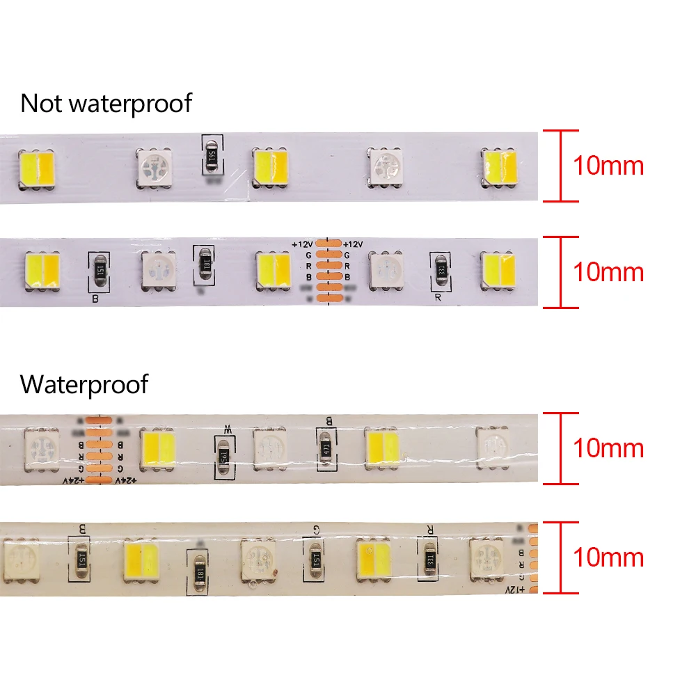 LED Strip 5050 RGB CCT RGBCCT RGBW White Lights 12V 24V Waterproof 5M 300LED Blue Warm White LED Tape Lights Flexible
