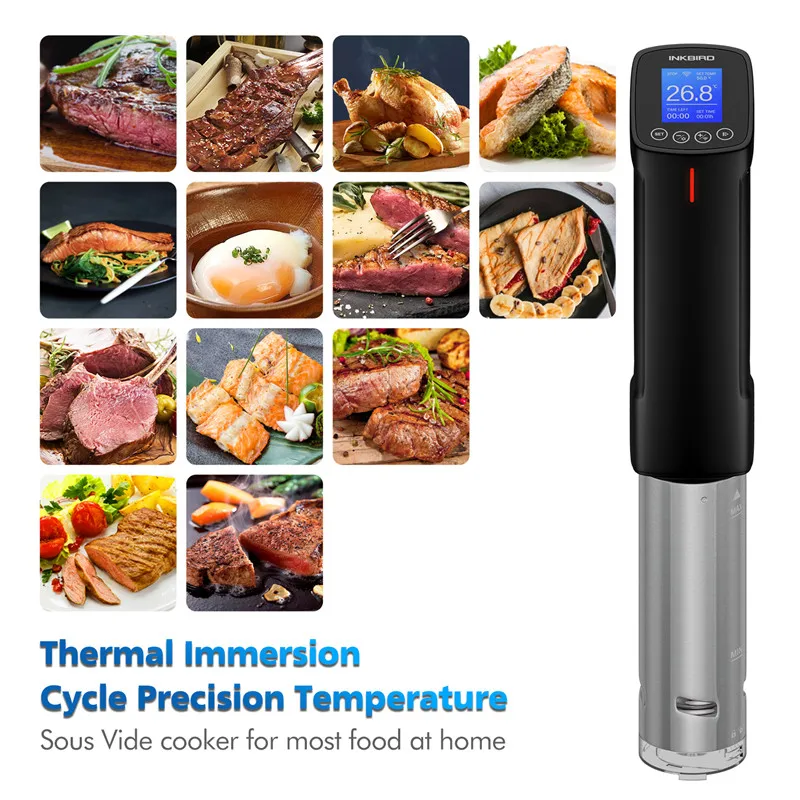 INKBIRD EU Plug Vacuum Sous Vide Cooker Immersion Circulator Accurate Cooking WI-FI Control 1000W Heater Accurate Temperature