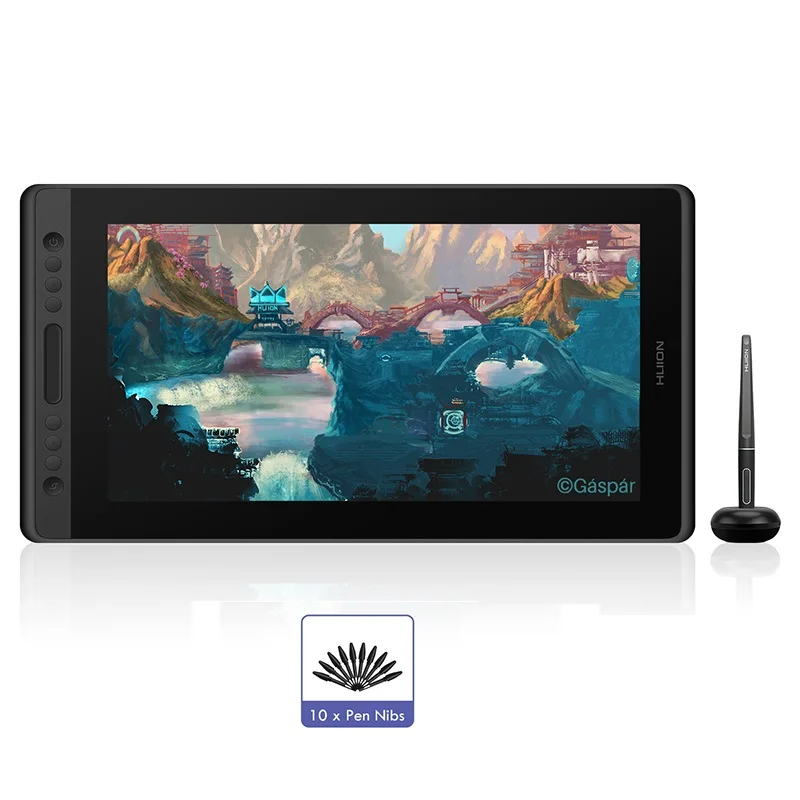 Huion Kamvas Pro 16 Drawing Pen Tablet 15.6 Inch 120% sRGB Digital Graphic Tablet Pen Display Monitor with Tilt Function