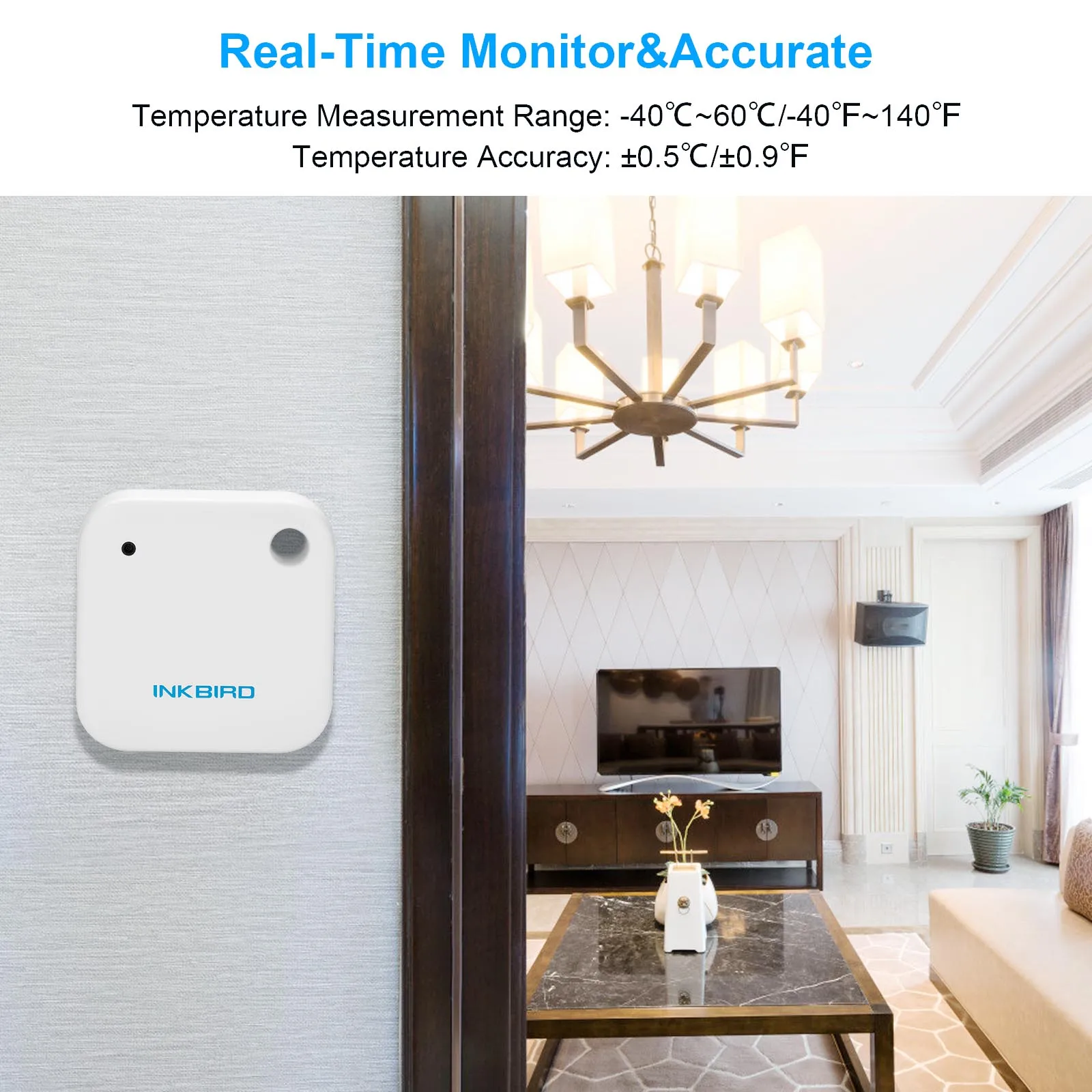 IBS-TH2 Waterproof Bluetooth Magnetic Temperature Meter App Alarm Remote Control Data Logger Kitchen Refrigerator Thermometer