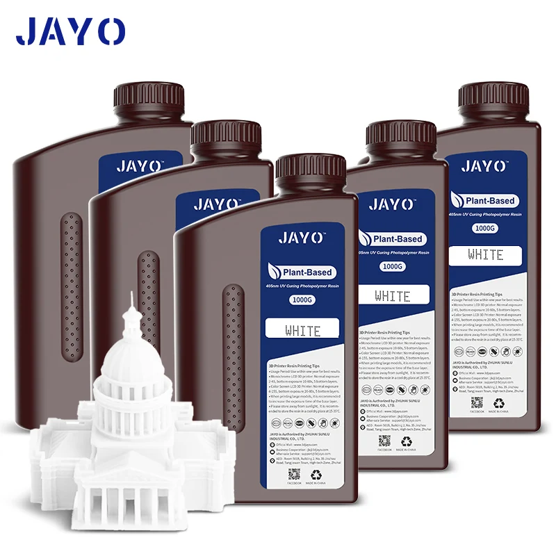 JAYO 3D Resin Water Washab/ABS-Like/Plant Based/Standard 10KG UV Photopolymer Resin Liquid 405nm For LCD 3D Printer Materials