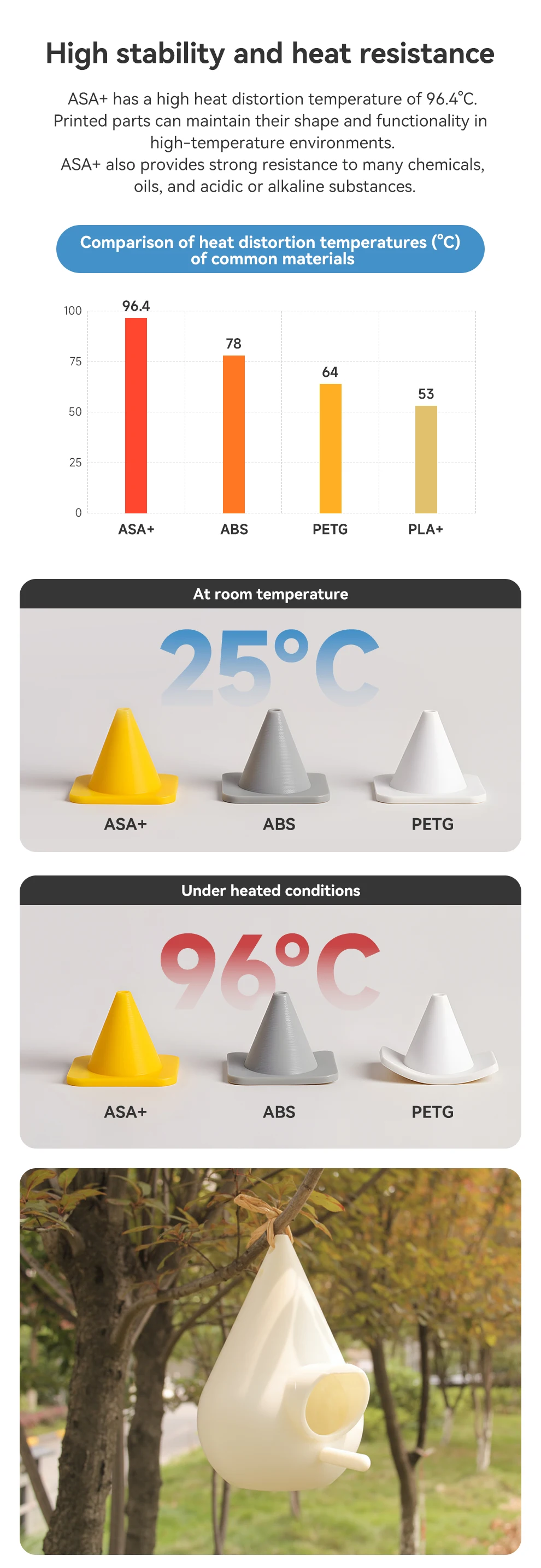 ESUN ASA Filament 1.75mm 3D Printer Filament ASA+ 1KG Spool DIY Flowerpot 3D Printing Material ASA+ 3D Filament For 3D Printers