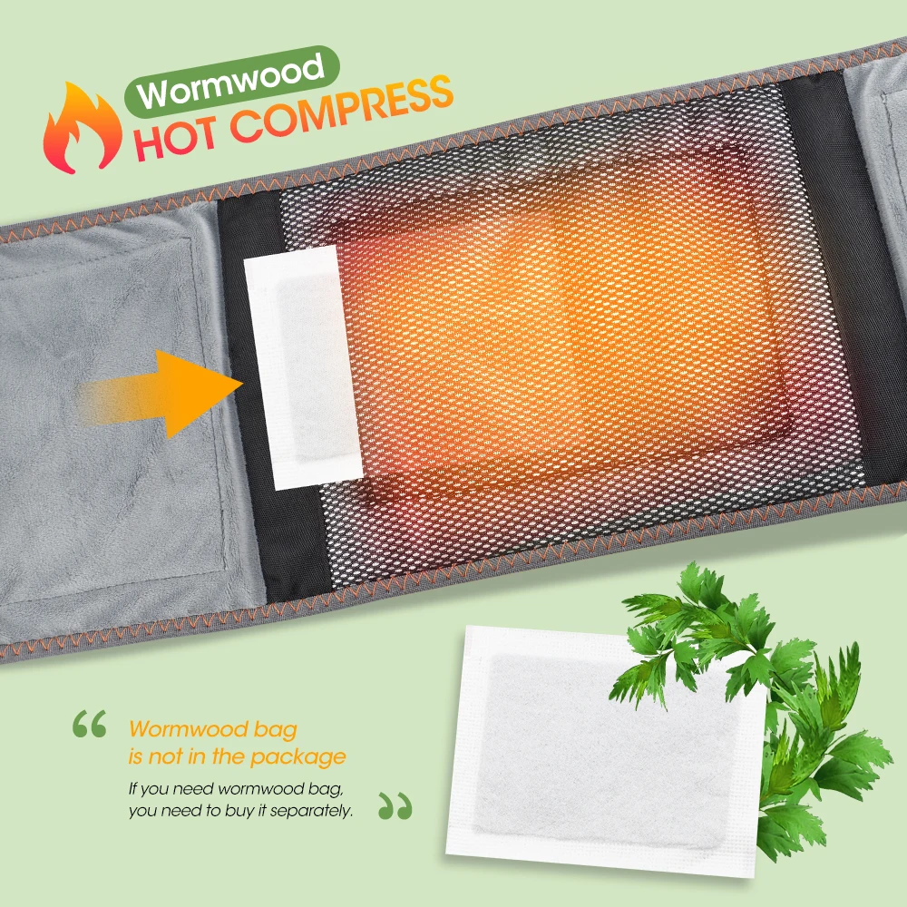 LED Light Heating Waist Belt with Massage 3 Heat & 3 Vibration Modes 5000mAh Rechargeable Battery Adjustable Lumbar Support