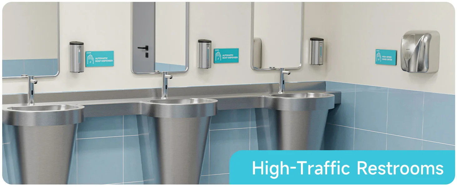 AIKE Automatic Liquid Soap Dispenser 750ML Stainless Steel Bathroom Hand Sanitizer Dispenser Wall-mounted Sensor Dispenser
