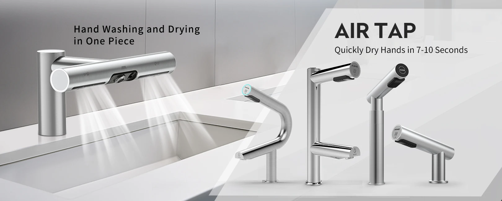 AIKE Automatic Liquid Soap Dispenser 750ML Stainless Steel Bathroom Hand Sanitizer Dispenser Wall-mounted Sensor Dispenser