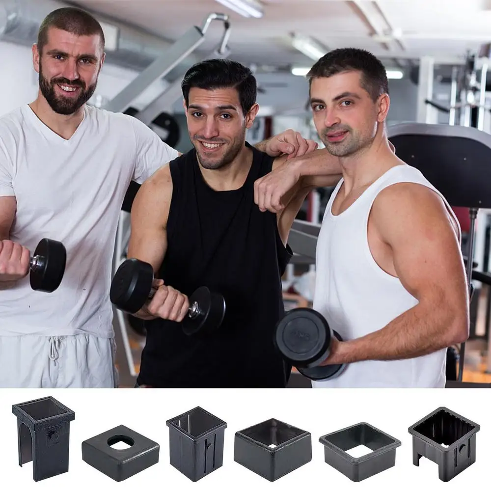 Square Black PP/PE Inner Hollow Variable Diameter Tubing Plug Sliding Isolation Sleeve End Has for Fitness Equipment Accessories