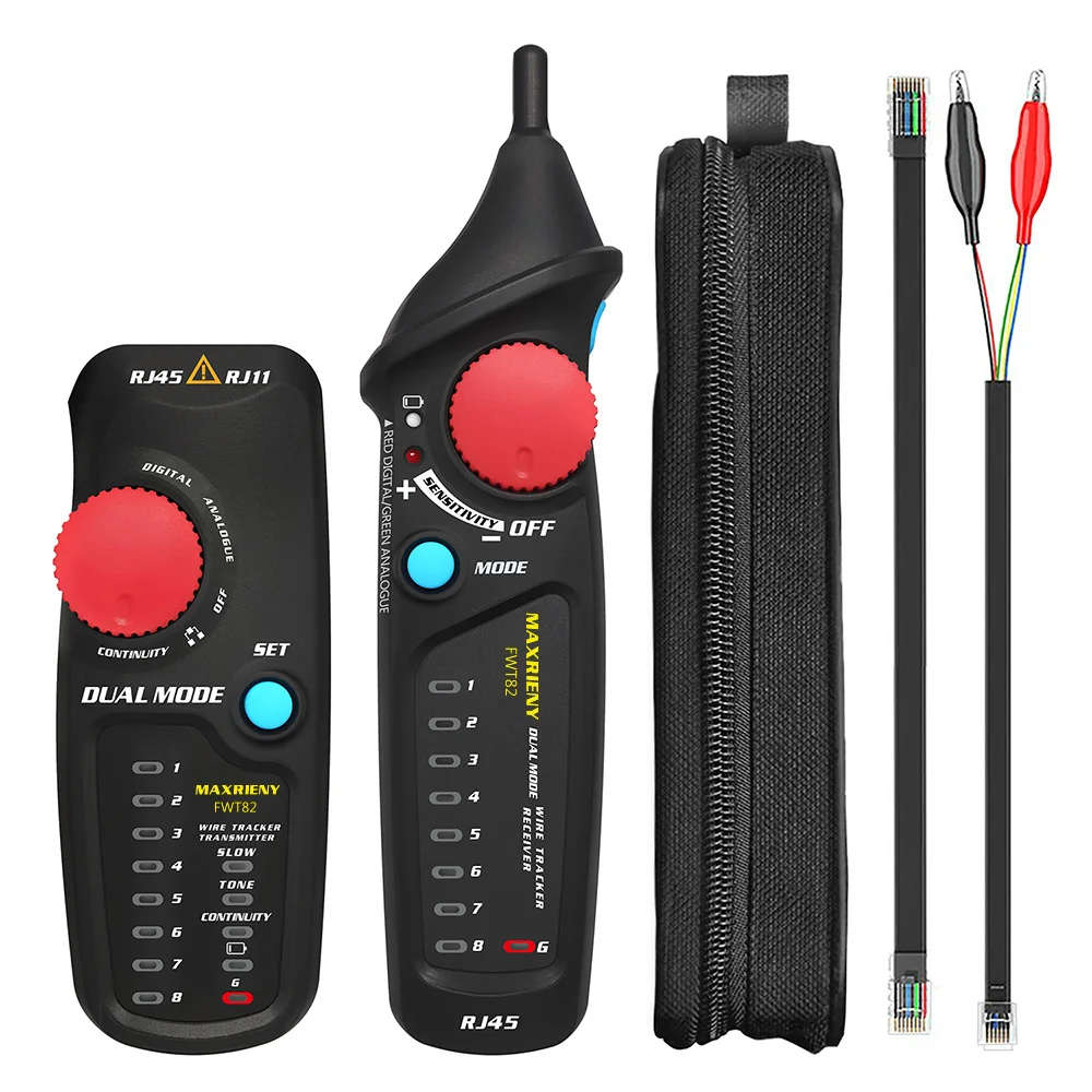Network Cable Tracker Wire Tester MAXRINEY FTW82 Dual Mode RJ45 RJ11 Ethernet LAN Tracer Analyzer Detector Line Finder Tester