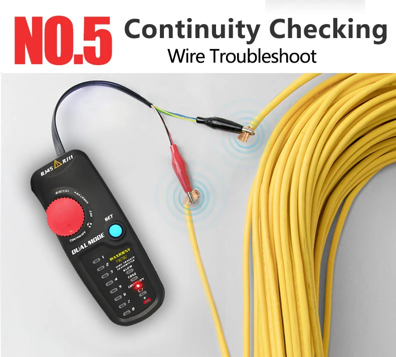 Network Cable Tracker Wire Tester MAXRINEY FTW82 Dual Mode RJ45 RJ11 Ethernet LAN Tracer Analyzer Detector Line Finder Tester