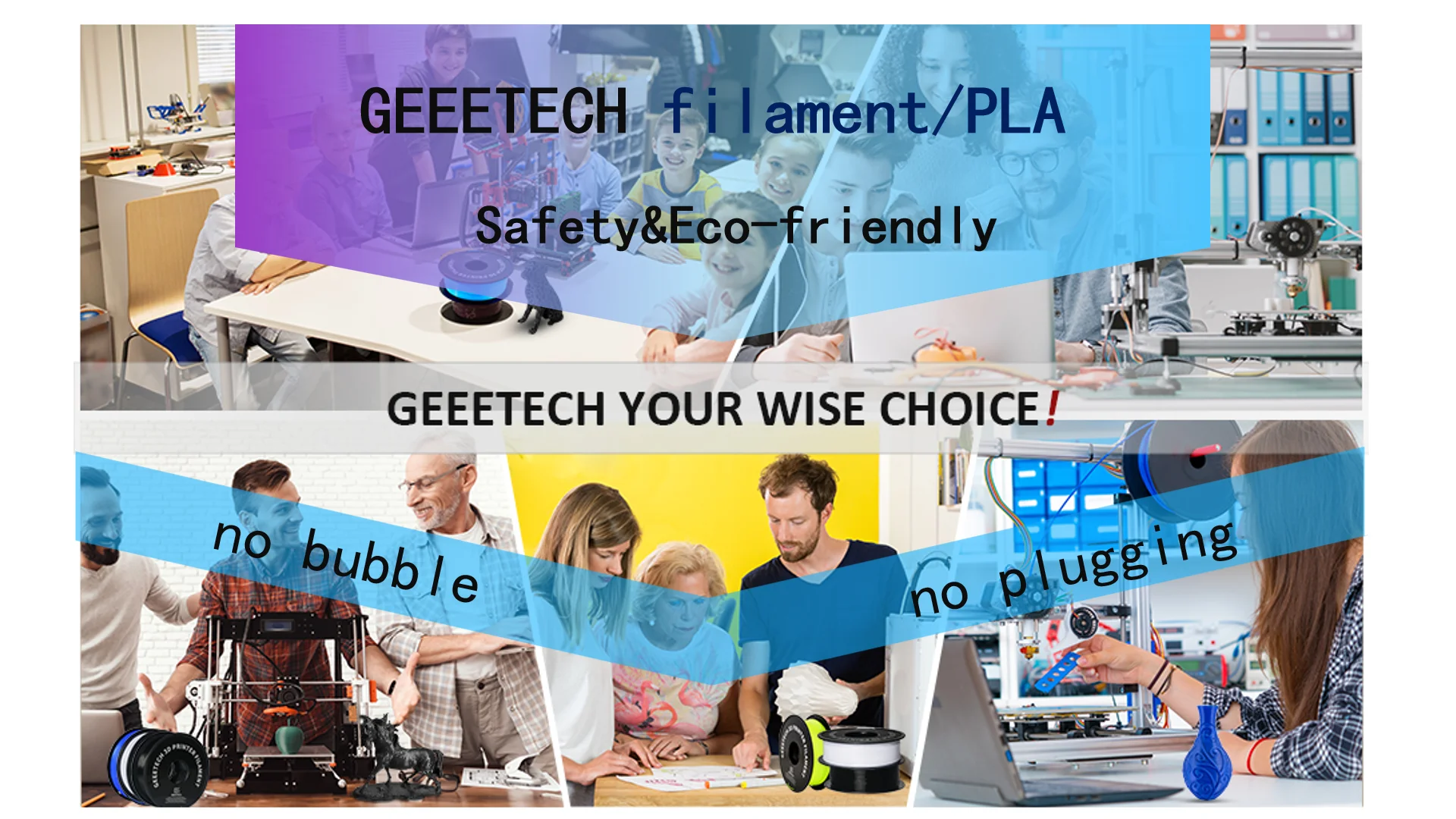 GEEETECH 3D Silk PLA Filament 1kg 1.75mm Spool Wire for 3D Printer Material, Safety, Vacuum Packaging, Special Color, Bubble Fre