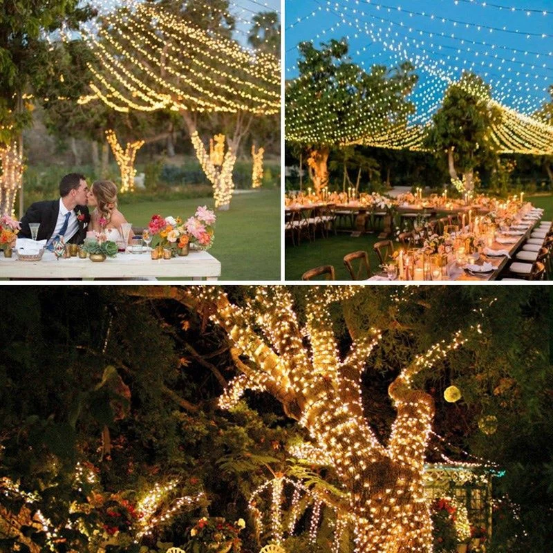 Wedding LED String Light IP44 Waterproof Outdoor Party Fairy Garland Light 8 Modes Holiday Decoration For Wedding Easter Decor
