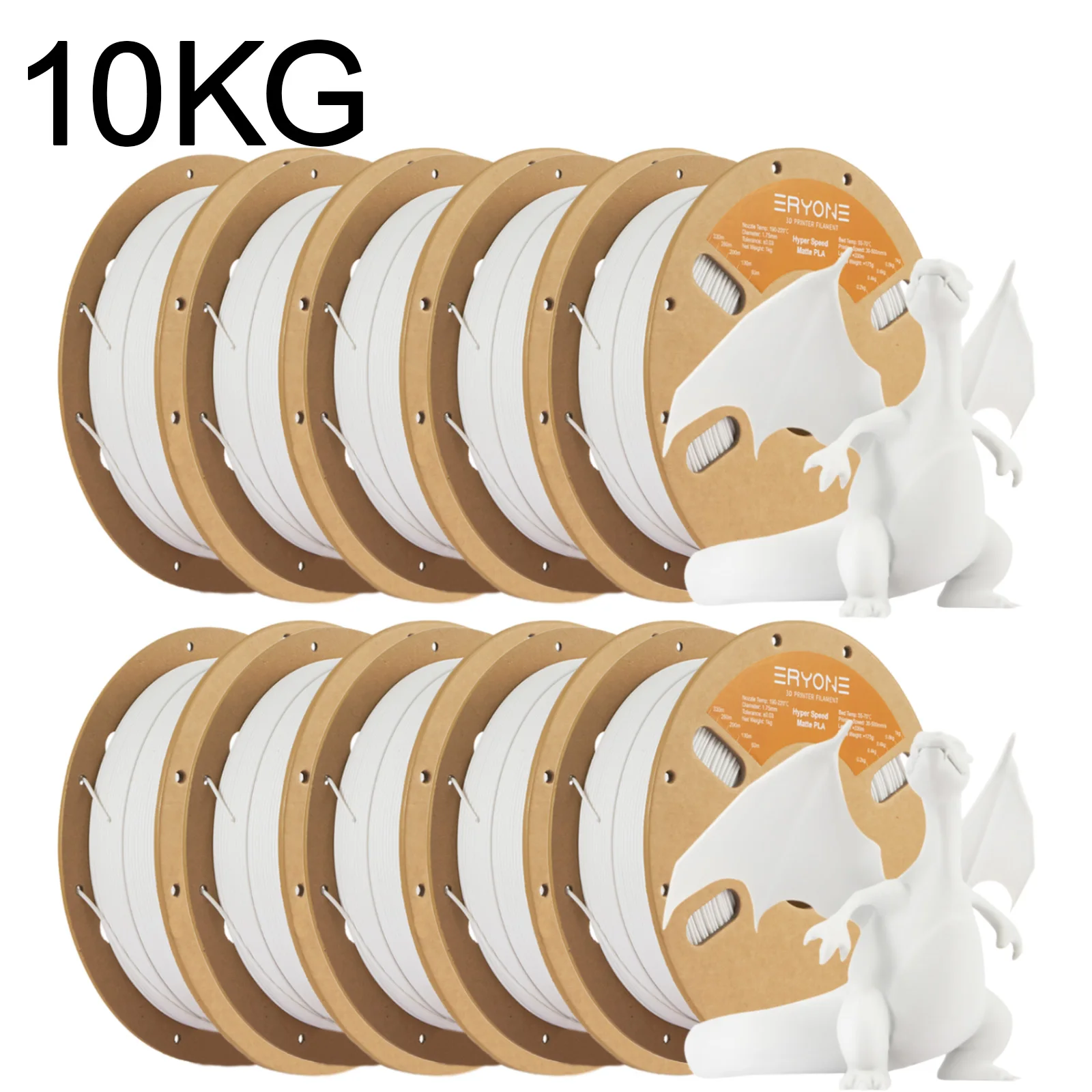 ERYONE 1KG/3KG/5KG/10KG Promotion Hyper Speed Matte PLA Filament Perfect Spool 1.75mm ±0.03mm Filament for FDM 3D Printing