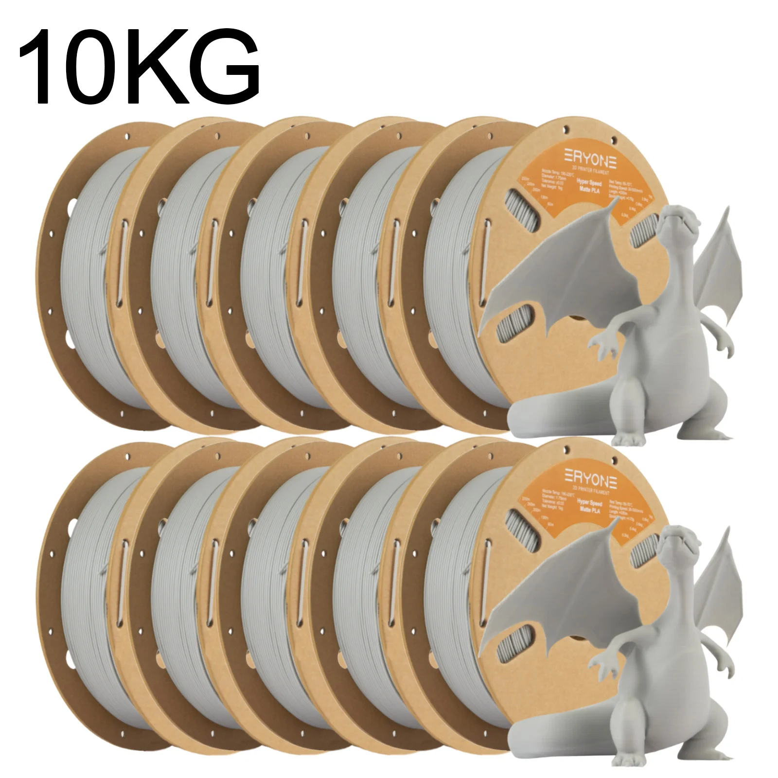 ERYONE 1KG/3KG/5KG/10KG Promotion Hyper Speed Matte PLA Filament Perfect Spool 1.75mm ±0.03mm Filament for FDM 3D Printing