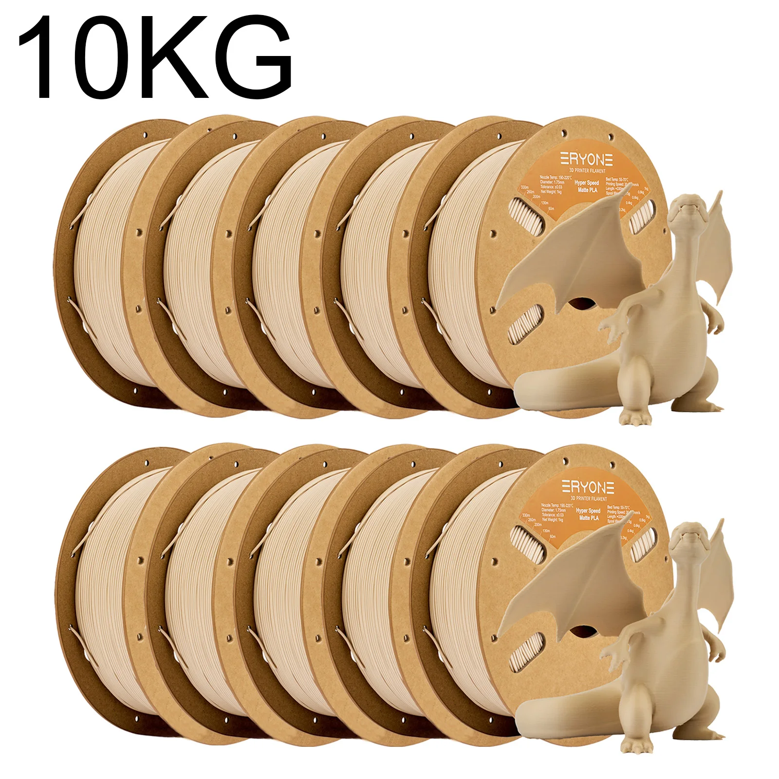 ERYONE 1KG/3KG/5KG/10KG Promotion Hyper Speed Matte PLA Filament Perfect Spool 1.75mm ±0.03mm Filament for FDM 3D Printing