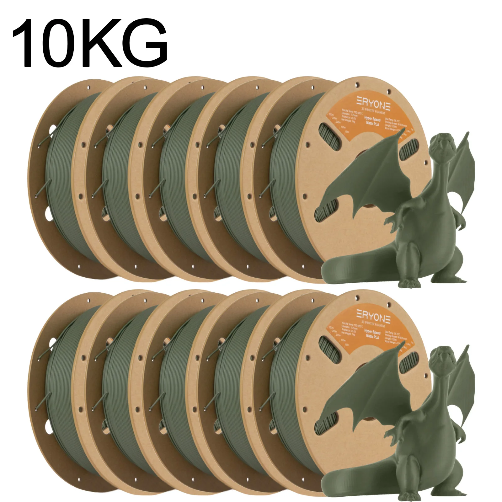 ERYONE 1KG/3KG/5KG/10KG Promotion Hyper Speed Matte PLA Filament Perfect Spool 1.75mm ±0.03mm Filament for FDM 3D Printing