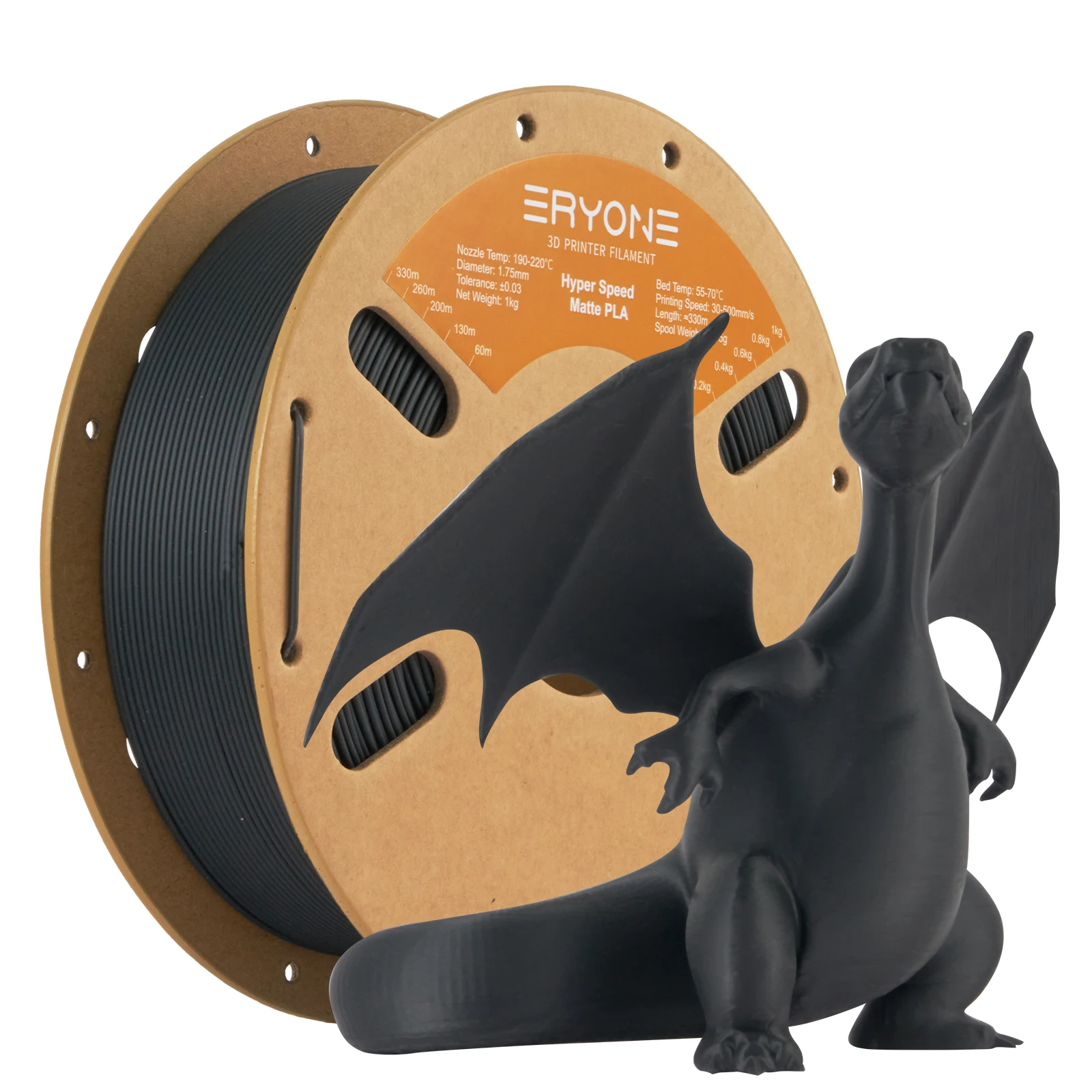 ERYONE 1KG/3KG/5KG/10KG Promotion Hyper Speed Matte PLA Filament Perfect Spool 1.75mm ±0.03mm Filament for FDM 3D Printing