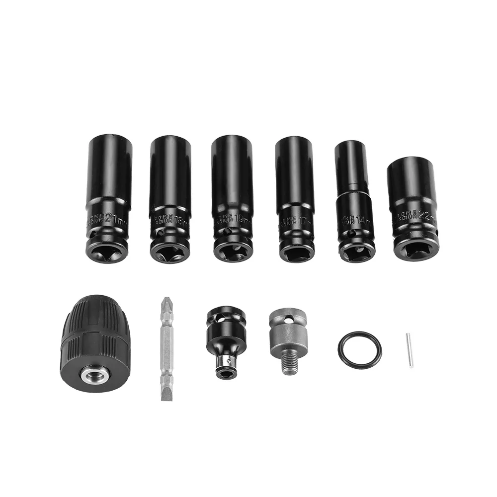 ONEVAN 12Pcs Set Electric Impact Wrench Hexs Socket Adapter Kit Drill Chuck Drive Adapter For Cordless Drill Wrench Screwdrivers