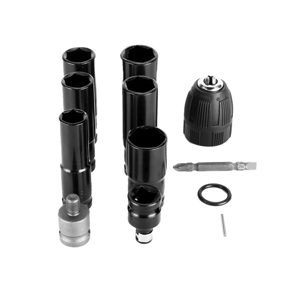 ONEVAN 12Pcs Set Electric Impact Wrench Hexs Socket Adapter Kit Drill Chuck Drive Adapter For Cordless Drill Wrench Screwdrivers