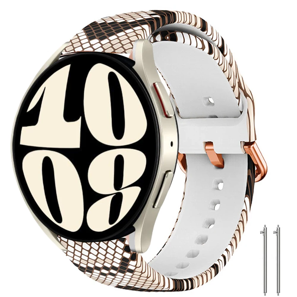 Silicone Floral Strap for samsung galaxy Watch 6 40mm 44mm Replacement 20mm Wristband Bracelet Galaxy Watch 6 Classic 47mm 43mm
