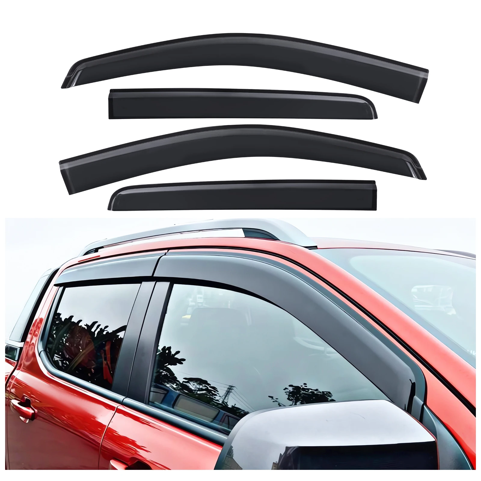 Window Visor Sun Rain Guard Wind Deflector For Next Gen Ford Ranger 2022 2023 2024 Wind Deflector Smok Car Accessories