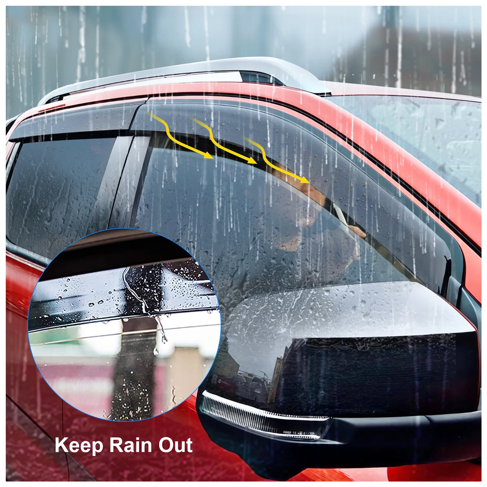 Window Visor Sun Rain Guard Wind Deflector For Next Gen Ford Ranger 2022 2023 2024 Wind Deflector Smok Car Accessories
